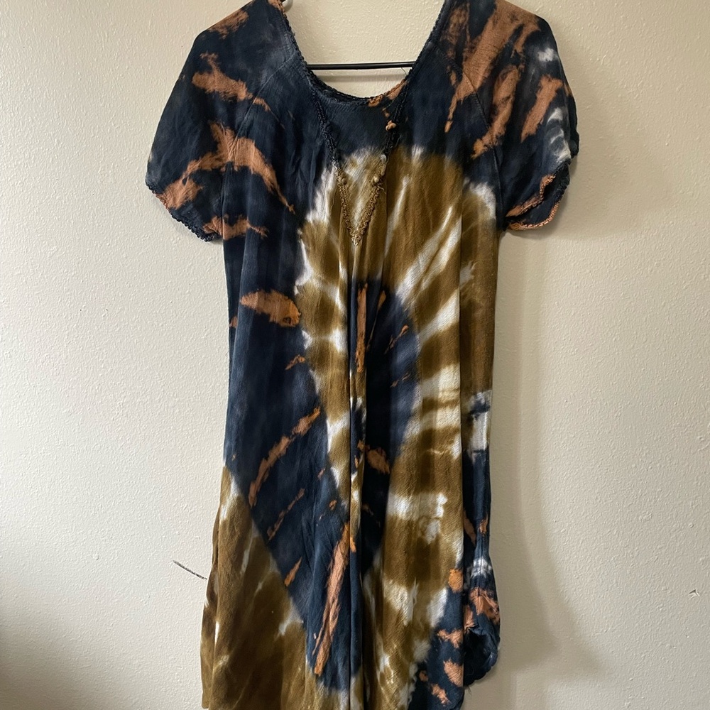 Tie-Dye Short Sleeve Dress